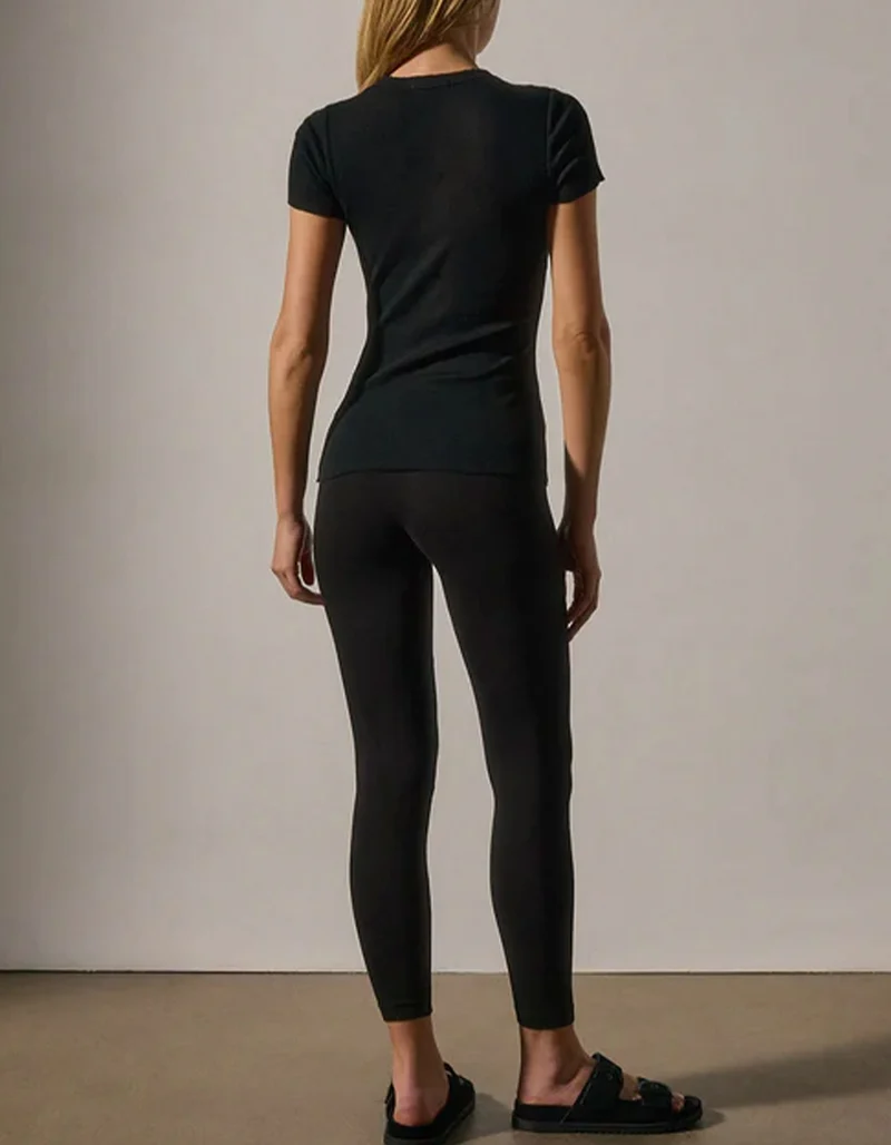 Ripp-T-Shirt mit Kaschmir-Anteil