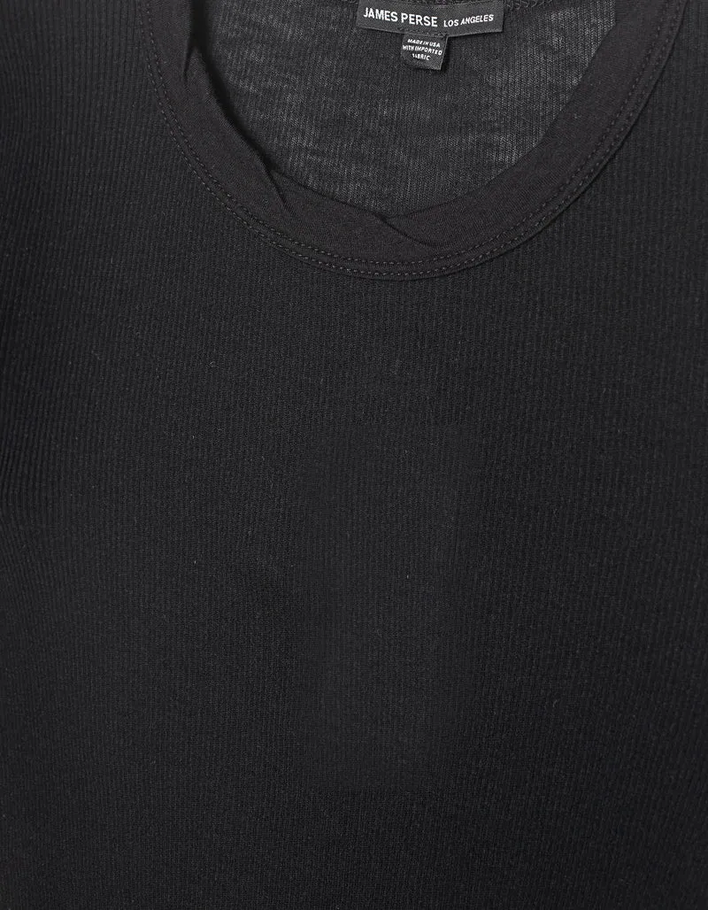 Ripp-T-Shirt mit Kaschmir-Anteil