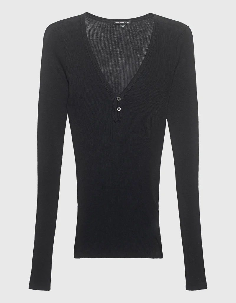 Geripptes Baumwoll-Kaschmir-Longsleeve
