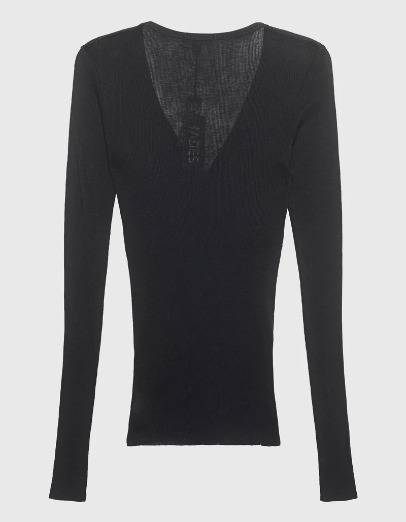 Geripptes Baumwoll-Kaschmir-Longsleeve