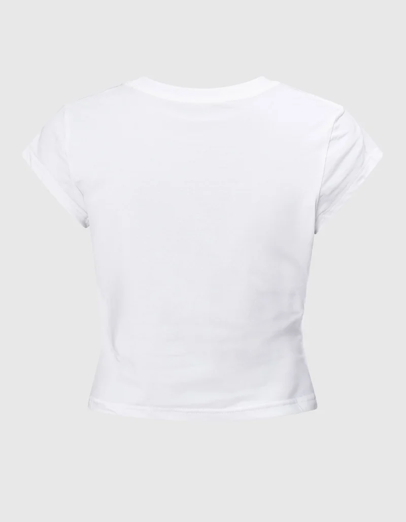 Crop T-Shirt mit Strasssteinen
