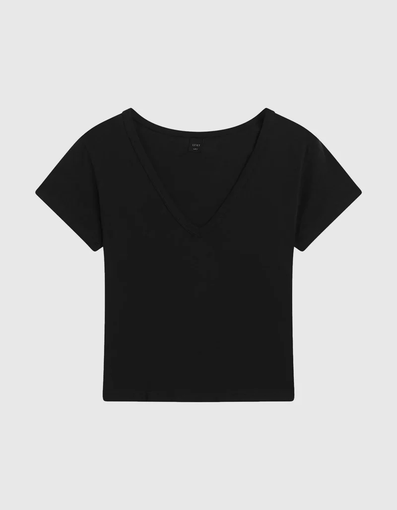 Baumwoll-T-Shirt Margo mit V-Ausschnitt
