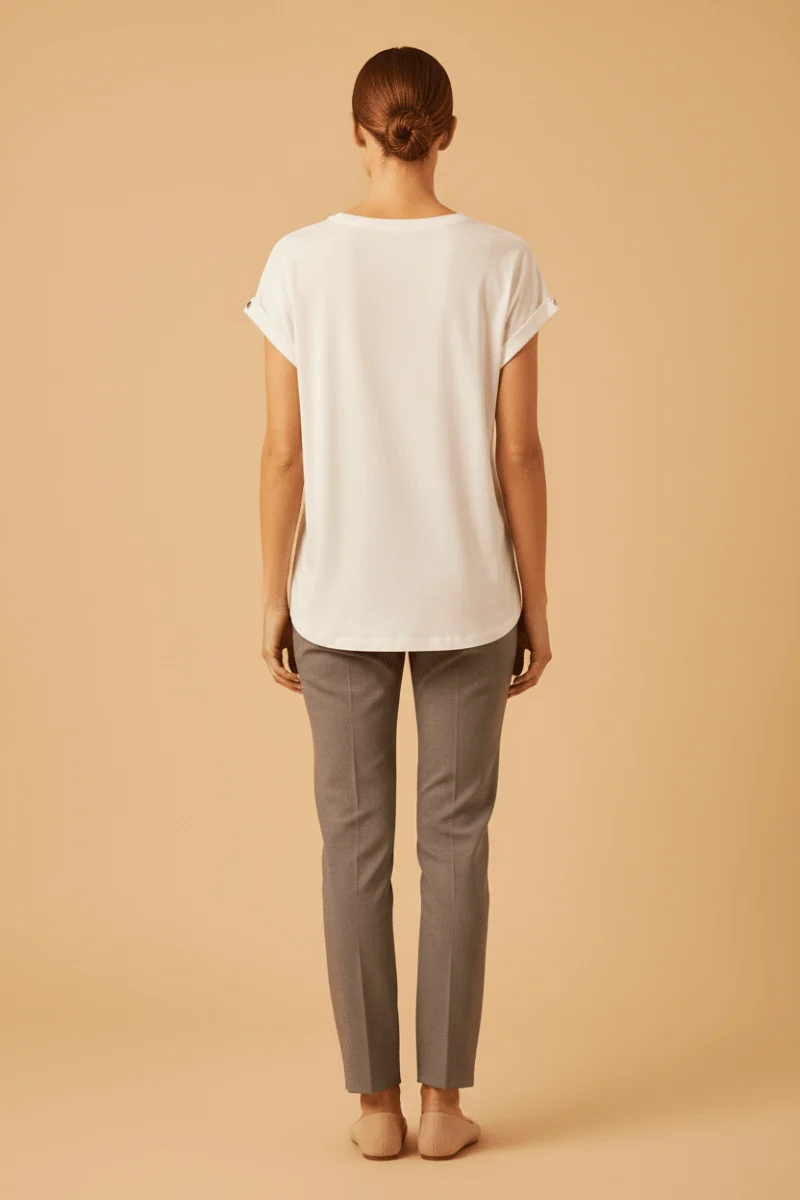 Cartoon Shirt Kurz 1/2 Arm Patch Cream/Blue