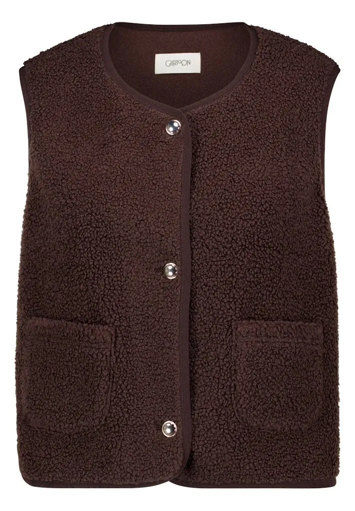 Cartoon Sweat Jacke Kurz ohne Arm Black Coffee