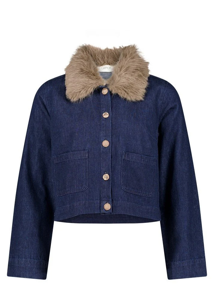 Cartoon Blazerjacke Kurz 1/1 Arm Patch Blue/Brown