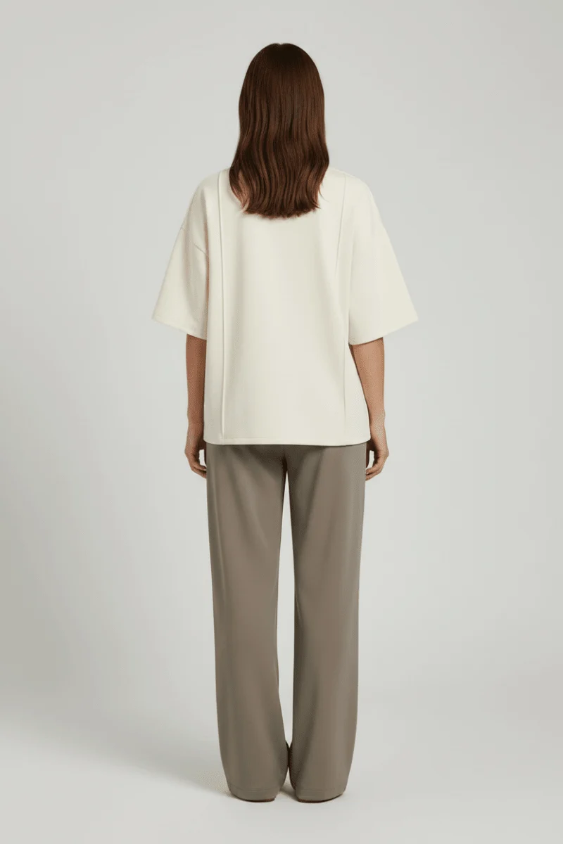 Vila T-Shirt Rundhals 3/4-Arm Sweat Birch