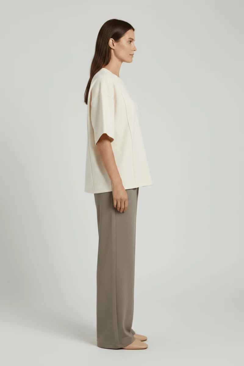 Vila T-Shirt Rundhals 3/4-Arm Sweat Birch