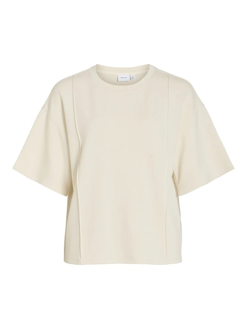 Vila T-Shirt Rundhals 3/4-Arm Sweat Birch
