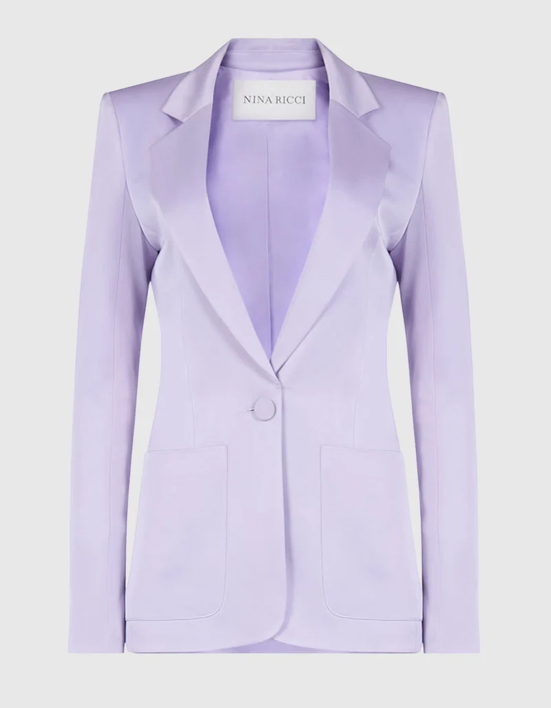 Einreihiger Satin-Blazer