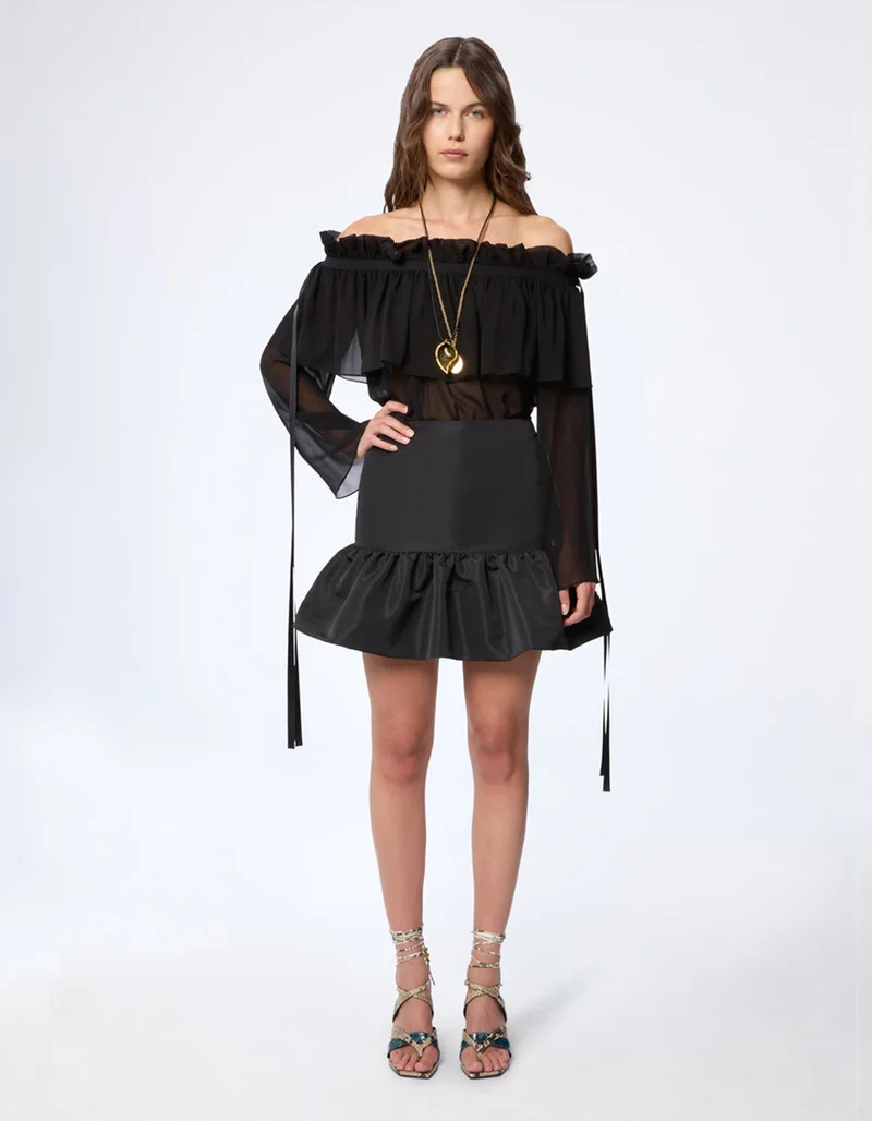 High-Waist Mini-Peplum Rock