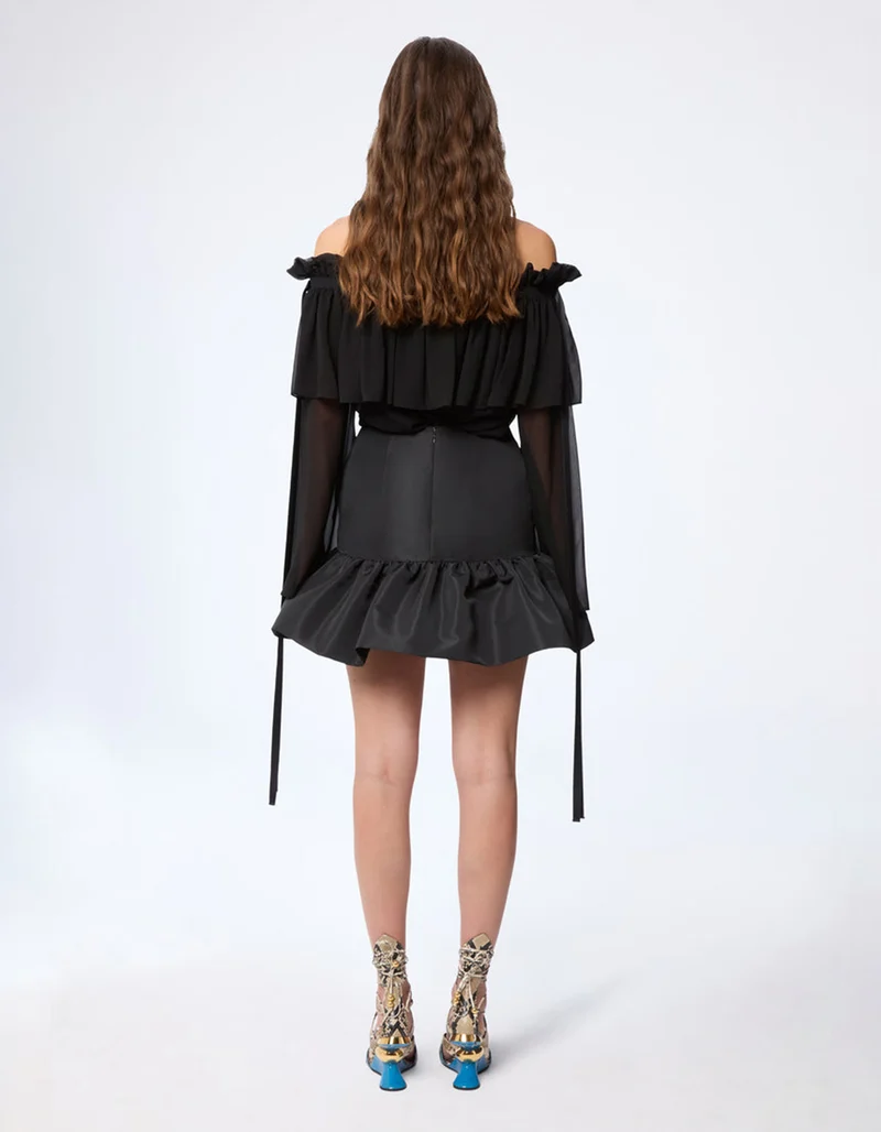 High-Waist Mini-Peplum Rock