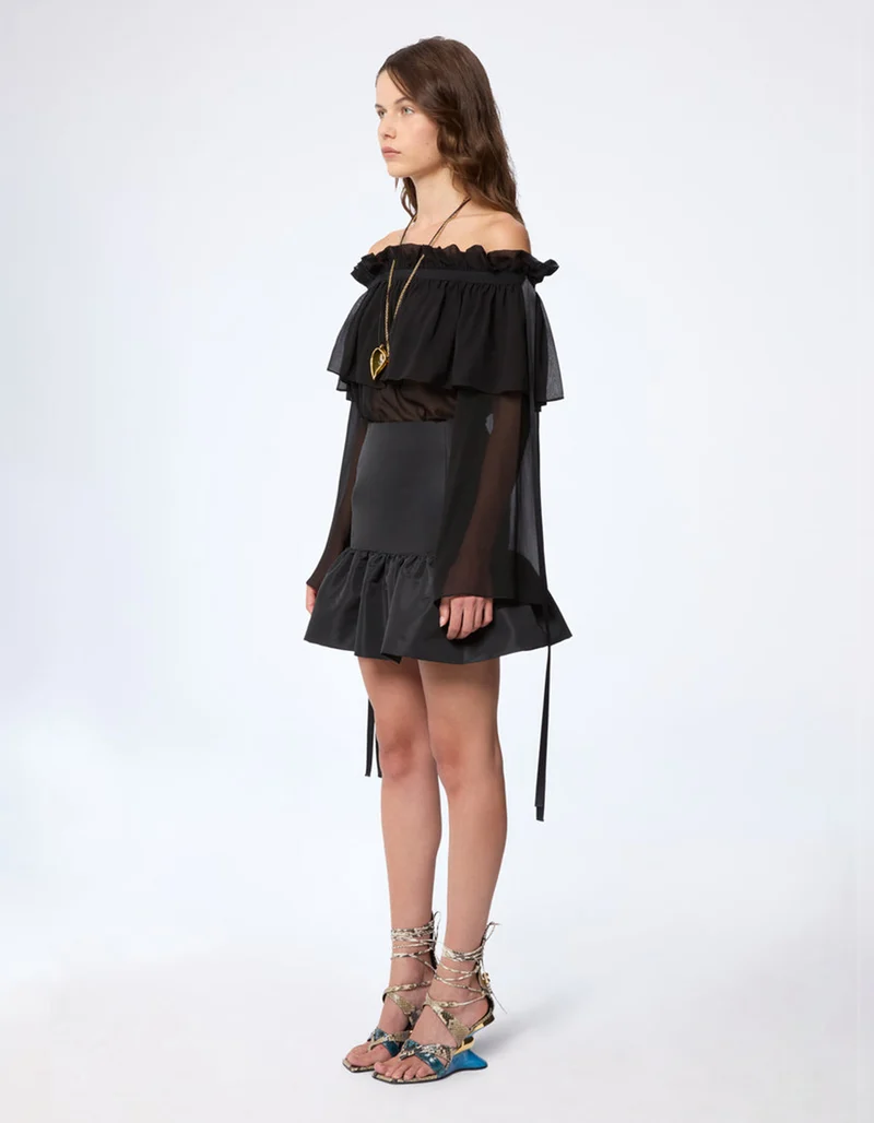 High-Waist Mini-Peplum Rock