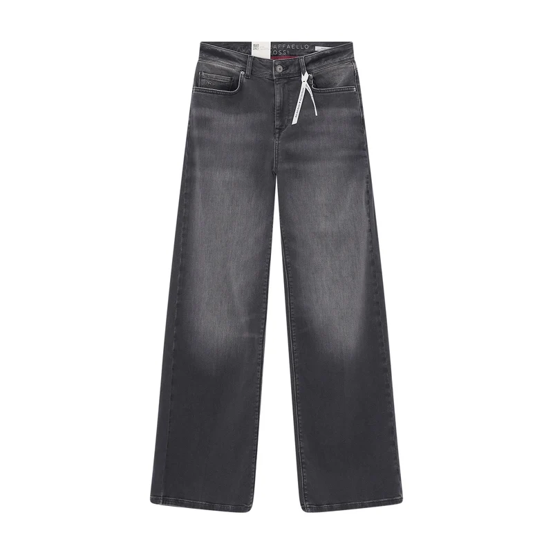 Wide-Leg-Jeans aus Baumwoll-Mix