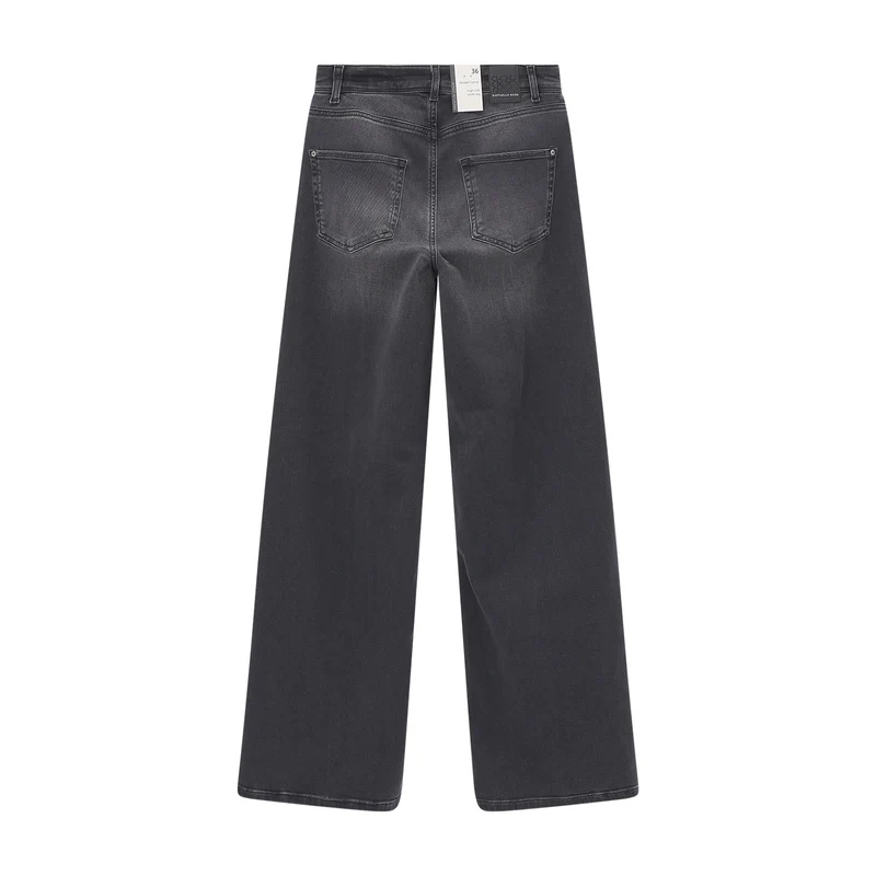 Wide-Leg-Jeans aus Baumwoll-Mix