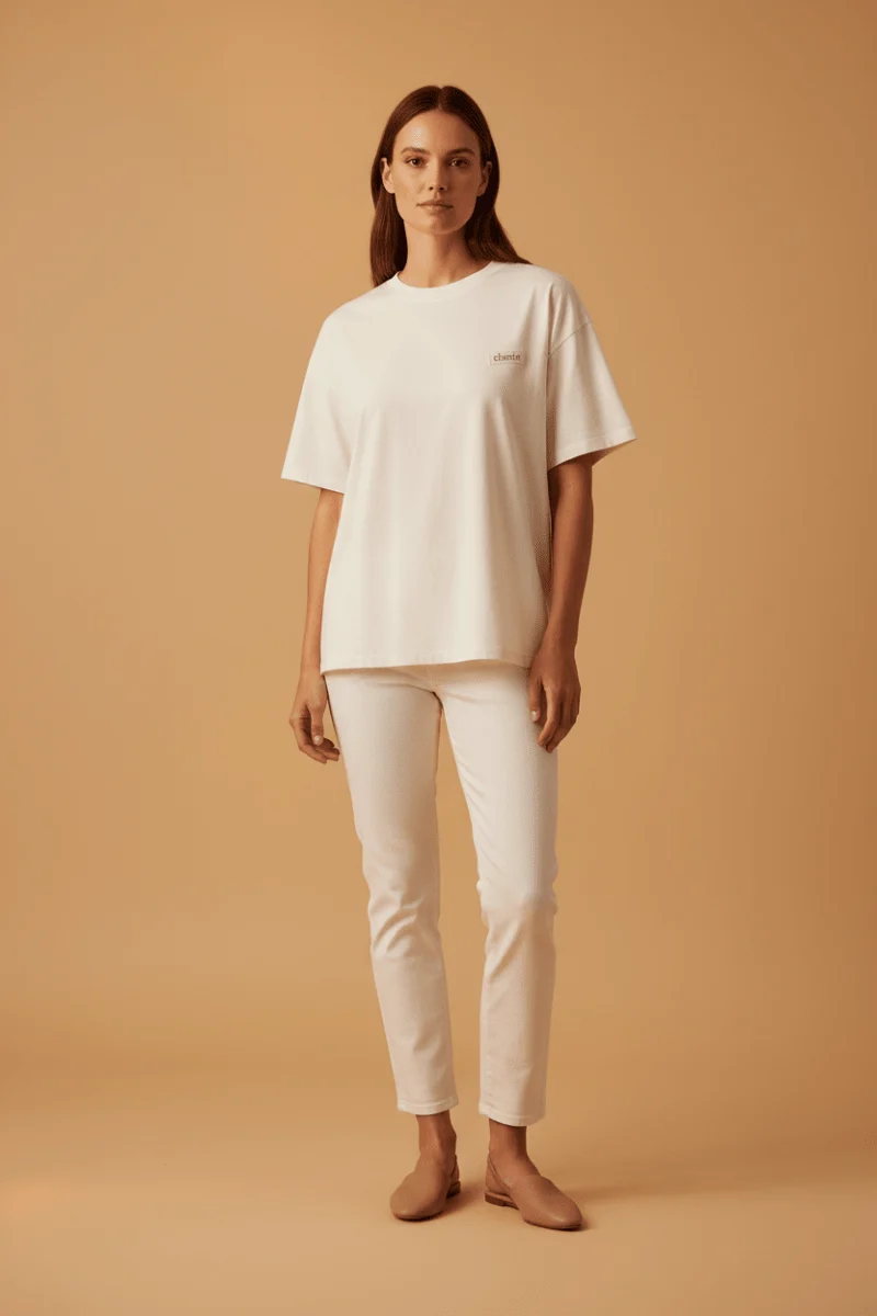 Vila T-Shirt VINORANI PATCH O-NECK S/S T-SHIRT - Snow White EMB MAUVEGLOW