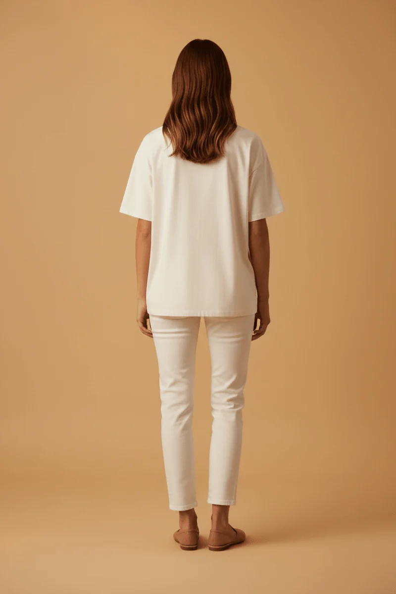 Vila T-Shirt VINORANI PATCH O-NECK S/S T-SHIRT - Snow White EMB MAUVEGLOW