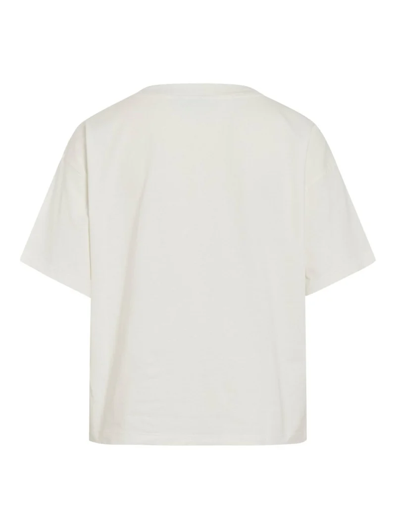 Vila T-Shirt VINORANI PATCH O-NECK S/S T-SHIRT - Snow White EMB MAUVEGLOW