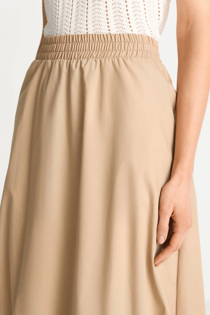 Rich & Royal Damen Baumwollrock im Balloon-Fit in caffee latte