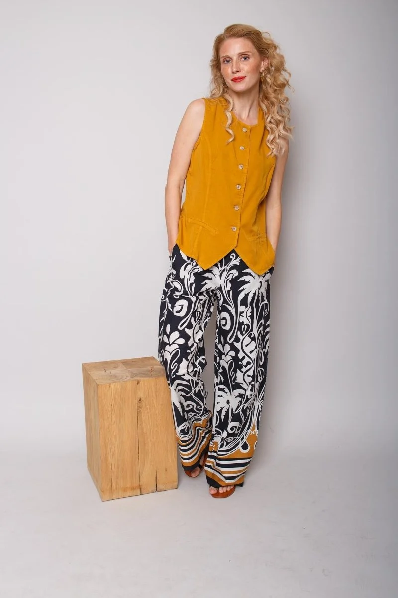 Emily Van Den Bergh Damenhose in der Farbe black white cognac