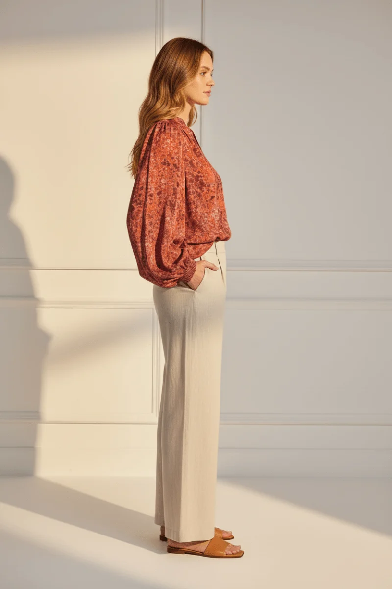 Rich & Royal Printed Blouse Damen – Gemusterte Bluse in Mulberry