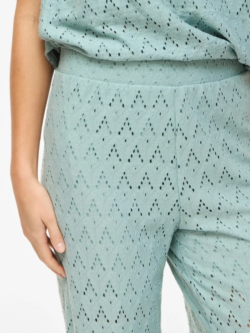 Vila Hose VIAMALINA HW WIDE PANTS/VOL/PB - Blue Surf