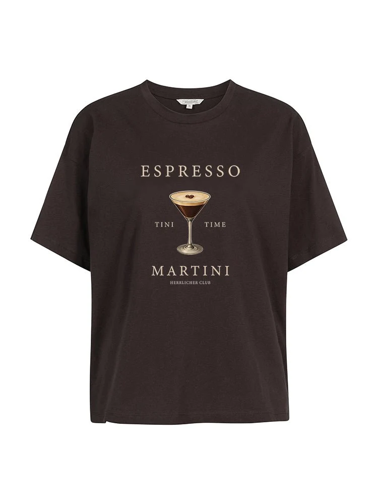 Herrlicher Stinella Jersey Shirt für Damen in Coffee