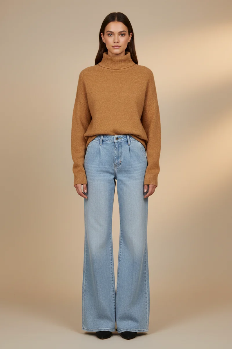 Herrlicher Lovely Flared Denim Light Hose für Damen in Blau