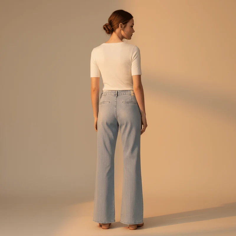 Herrlicher Lovely Flared Denim Light Hose für Damen in Blau
