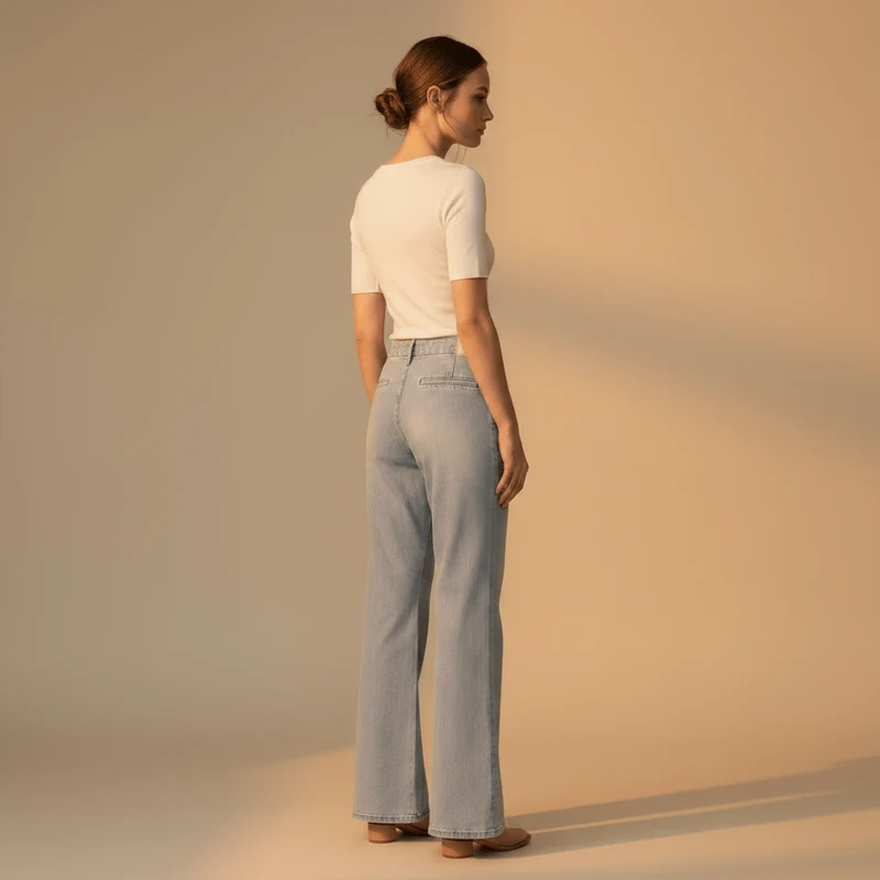 Herrlicher Lovely Flared Denim Light Hose für Damen in Blau