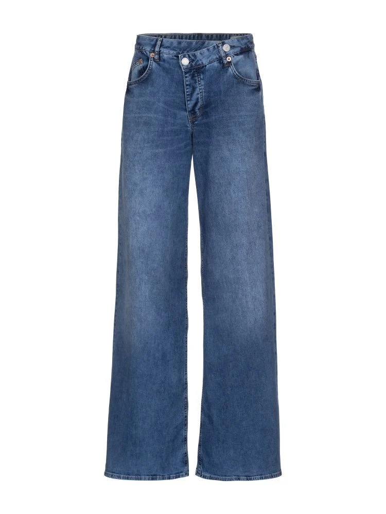 Herrlicher Mäze Flared Recycled Denim Light Damenhose in Sun Faded