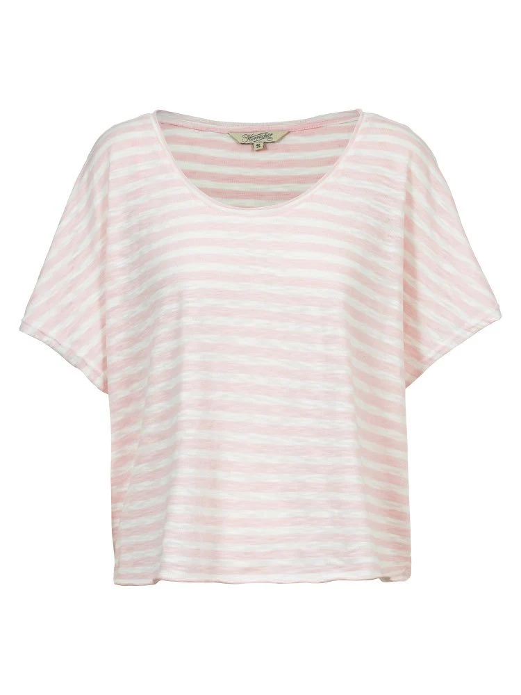 Herrlicher Dolores Jersey Flame Striped Damenshirt in Rosa