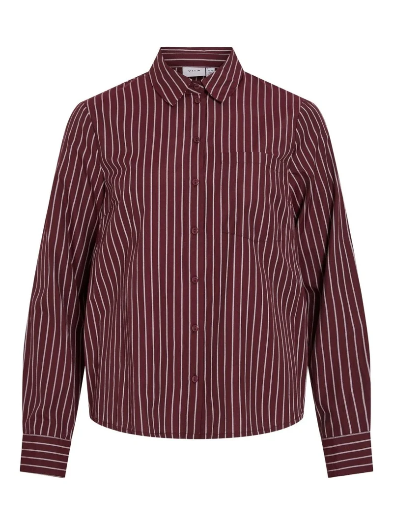 Vila Damen Bluse Vidarma Langarm Regular Shirt - Port Royale Bright White