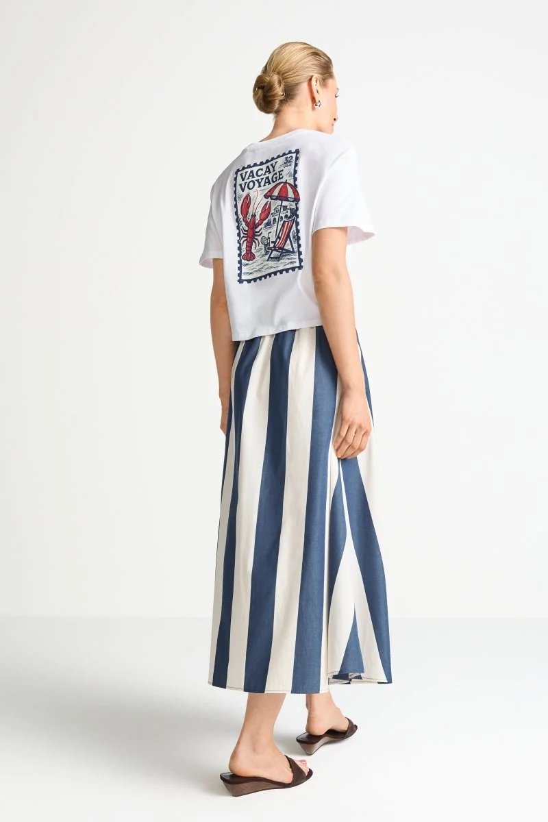 Rich & Royal Damen Knot T-Shirt mit Print in white