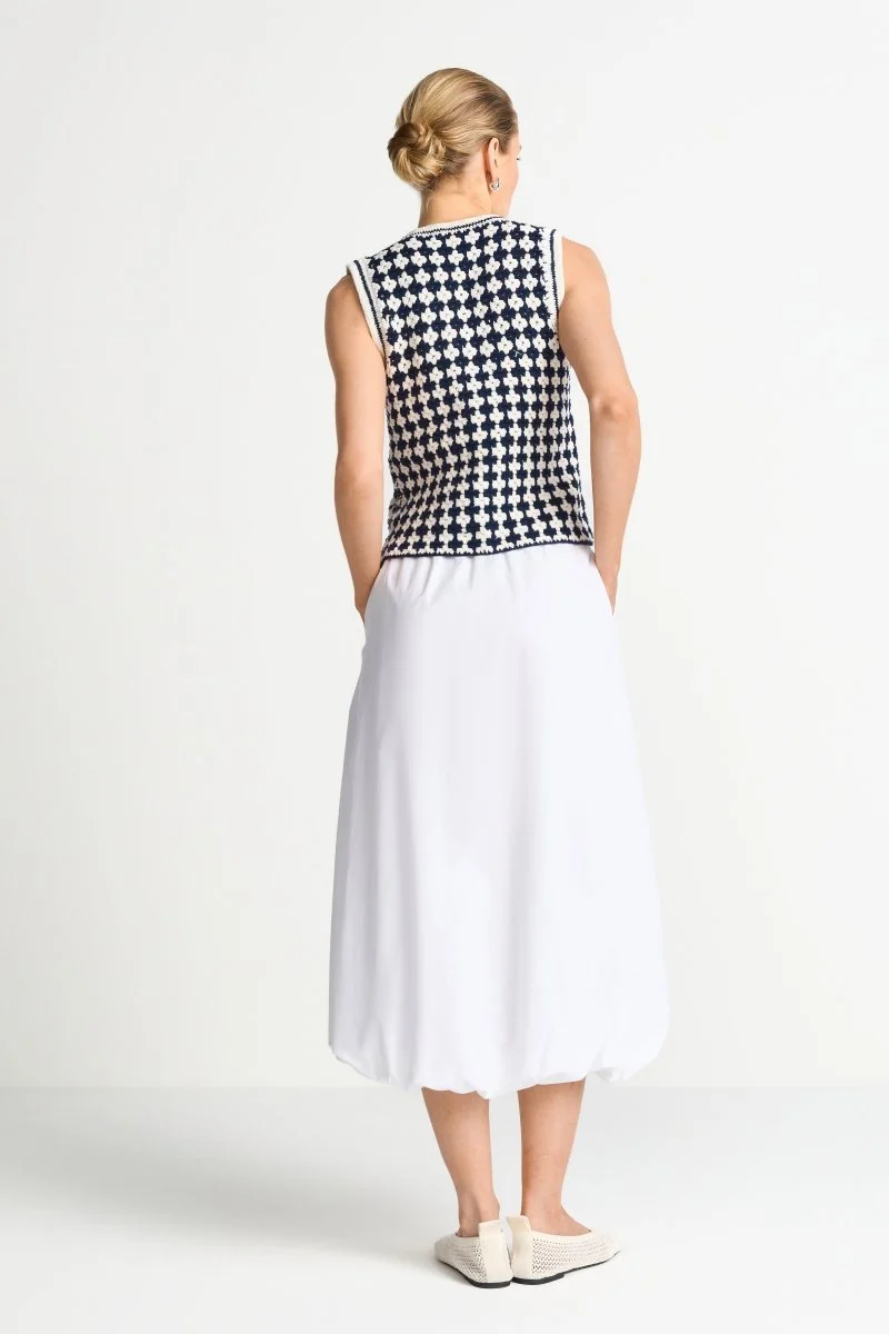 Rich & Royal Damen Baumwollrock im Balloon-Fit in white