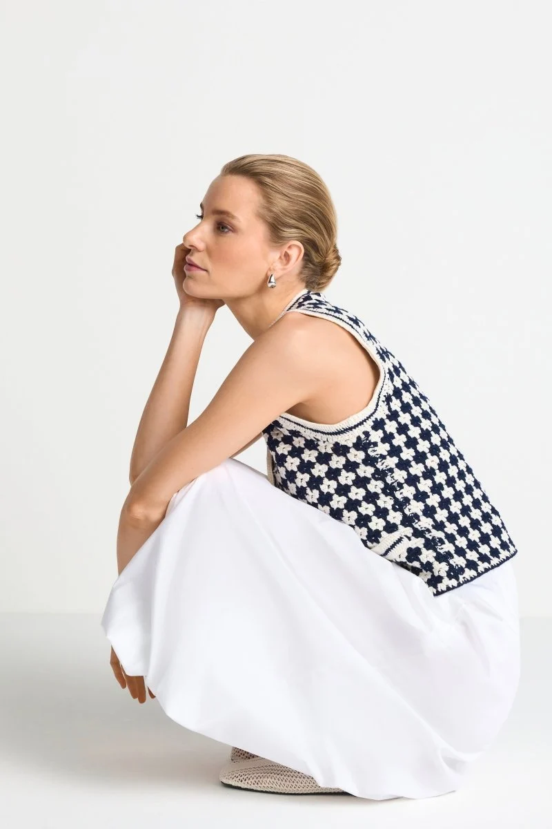 Rich & Royal Damen Baumwollrock im Balloon-Fit in white