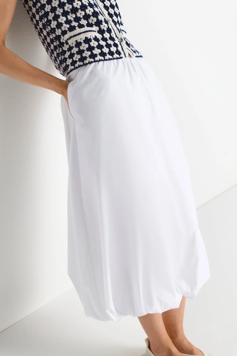 Rich & Royal Damen Baumwollrock im Balloon-Fit in white