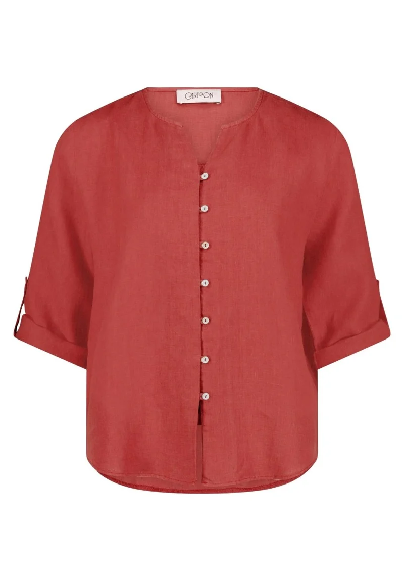 Cartoon Bluse Kurz 3/4 Arm in der Farbe Rot