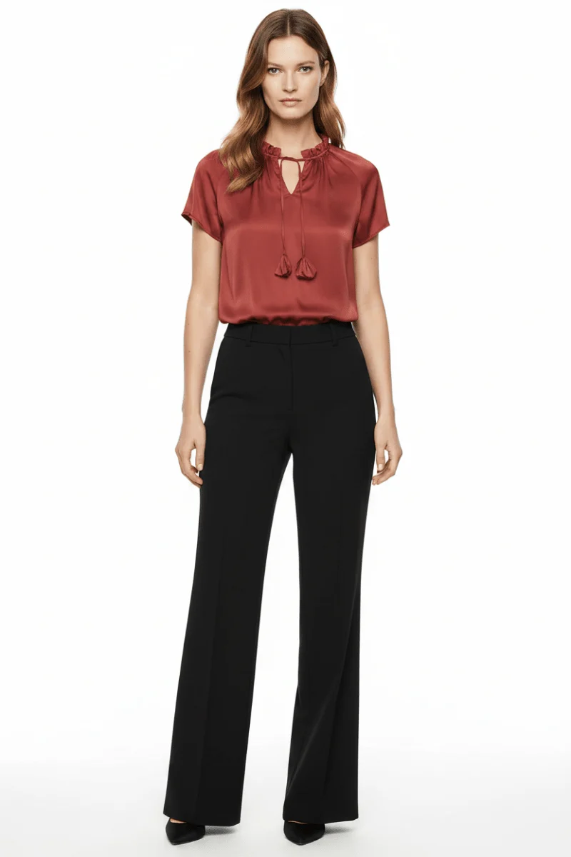 Cartoon Bluse Kurz 1/2 Arm in der Farbe Dunkel Rot