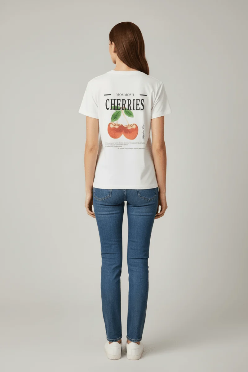 Mos Mosh MMLail O-SS Cherry Tee in deer Farbe White