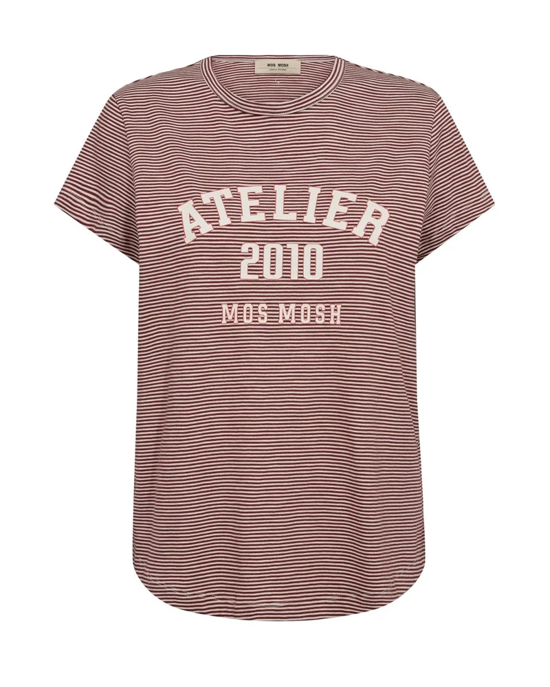 Mos Mosh Tees Camp O-SS Stripe Tee Regular in Cowhide