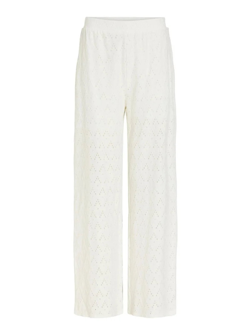 Vila Hose VIAMALINA HW WIDE PANTS/VOL/PB - Snow White