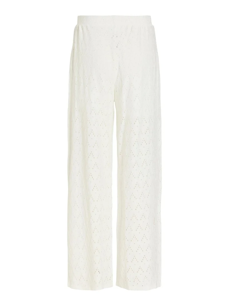 Vila Hose VIAMALINA HW WIDE PANTS/VOL/PB - Snow White