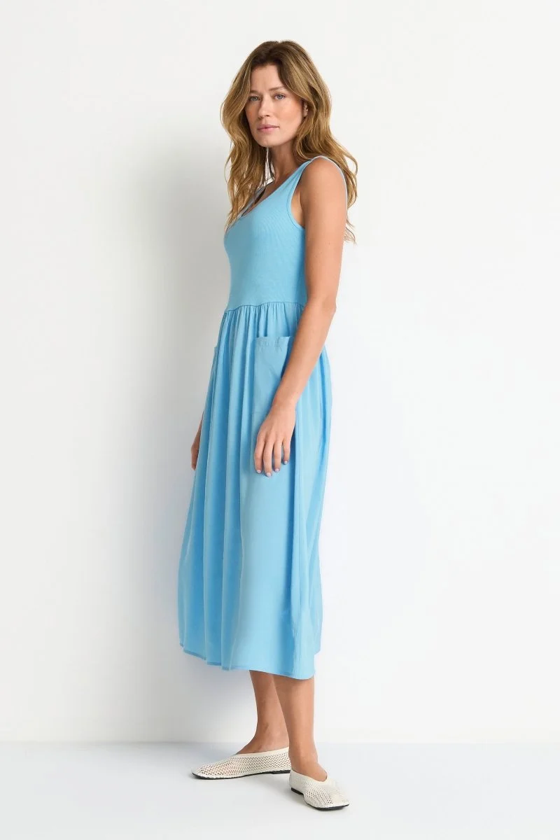 Rich & Royal Scuba Mat Mix Parachute Dress in der Farbe sailor sky