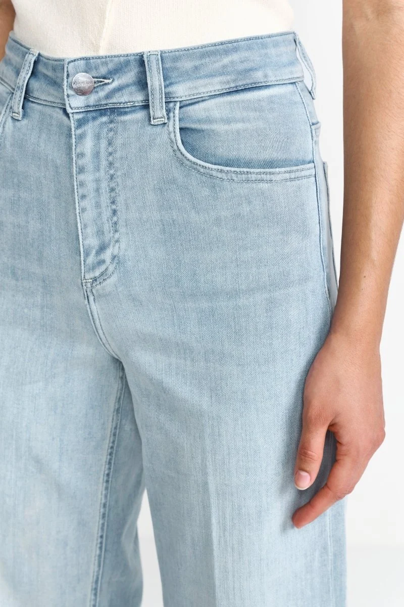 Rich & Royal Culotte Light Blue Satin Denim