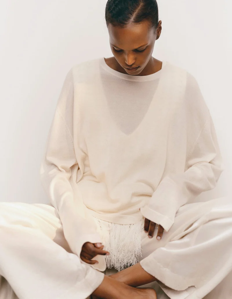 Seiden-Kaschmir-Feinstrickpullover