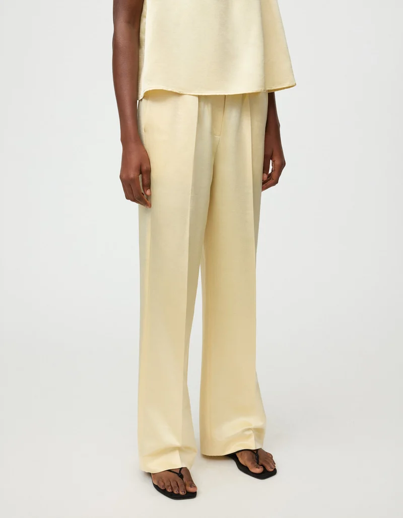 Wolle-Seiden-Mix Wide-Leg Hose