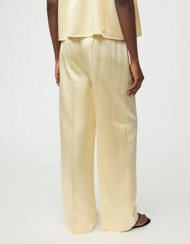 Wolle-Seiden-Mix Wide-Leg Hose