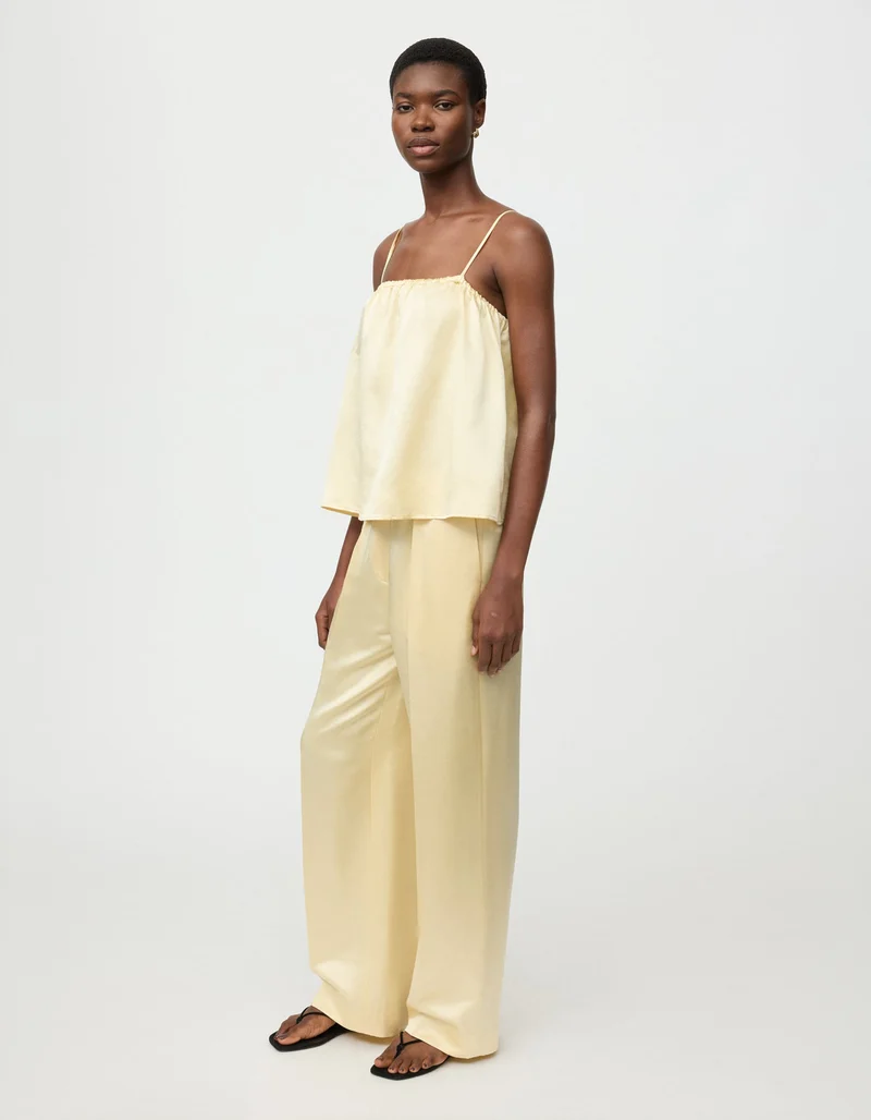 Wolle-Seiden-Mix Wide-Leg Hose