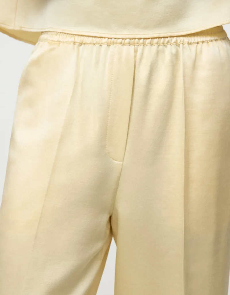Wolle-Seiden-Mix Wide-Leg Hose