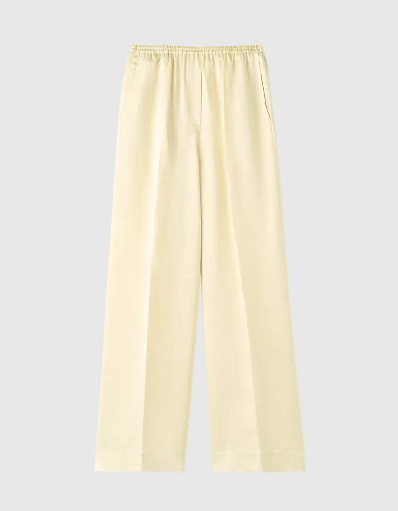 Wolle-Seiden-Mix Wide-Leg Hose
